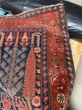 3'6 x 6'5 Antique Persian Senneh Rug #2748 / Small Vintage Rug - Blue Parakeet Rugs