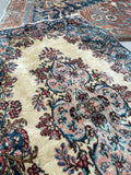 3x5 Vintage Persian Kerman rug #2545 - Blue Parakeet Rugs