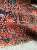 3'6 x 6'5 Antique Persian Senneh Rug #2748 / Small Vintage Rug - Blue Parakeet Rugs