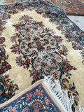 3x5 Vintage Persian Kerman rug #2545 - Blue Parakeet Rugs