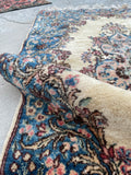 3x5 Vintage Persian Kerman rug #2545 - Blue Parakeet Rugs