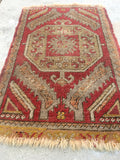 1'9 x 2'9 Antique Turkish Rug Mat - Blue Parakeet Rugs