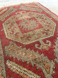 1'9 x 2'9 Antique Turkish Rug Mat - Blue Parakeet Rugs