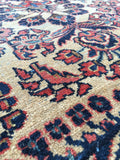 7'11 x 11' antique ivory Sarouk - Blue Parakeet Rugs