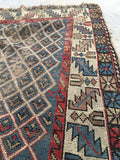 3'6 x 5'2 Antique Caucasian Rug - Blue Parakeet Rugs