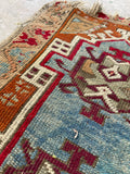 1'7 x 2'10 Antique Anatolian Turkish rug #2615 - Blue Parakeet Rugs