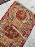 1'7 x 2'10 Antique Anatolian Turkish scatter rug #2613 / 2x3 Turkish rug - Blue Parakeet Rugs
