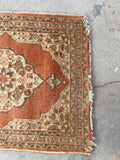1'10 x 2'6 Antique Persian Tabriz scatter rug #2623 / 2x3 Persian rug - Blue Parakeet Rugs