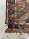 3x6 Antique Love Worn Baluch Rug #2830