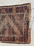 3x6 Antique Love Worn Baluch Rug #2830