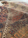 3x6 Antique Love Worn Baluch Rug #2830
