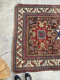 4’5 x 7’ Antique Kazak rug #2556ML - Blue Parakeet Rugs