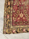 4’5 x 5’6 Worn Antique Karabagh rug #970 - Blue Parakeet Rugs
