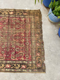 4’5 x 5’6 Worn Antique Karabagh rug #970 - Blue Parakeet Rugs