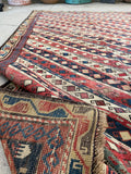3'5 x 5'8 Antique Caucasian rug #2253 / 4x6 Vintage Rug - Blue Parakeet Rugs