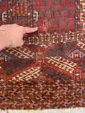 4' x 4'7 Antique Turkoman Prayer Rug #2443 - Blue Parakeet Rugs