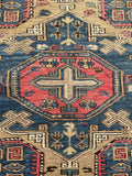 4'3 x 6'8 Antique flat weave Soumak rug #997 / 4x7 Vintage Rug - Blue Parakeet Rugs