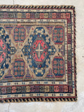 4'3 x 6'8 Antique flat weave Soumak rug #997 / 4x7 Vintage Rug - Blue Parakeet Rugs