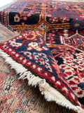 4'3 x 6'7 Vintage and bold tribal rug #1955 / 4x7 Vintage Rug - Blue Parakeet Rugs