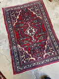 2x3 Antique Persian Scatter Rug #2783 - Blue Parakeet Rugs