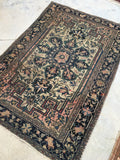 3'2 x 4'11 Antique 1920s rug (#896ML) - Blue Parakeet Rugs
