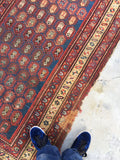 3'10 x 6'10 Antique paisley field rug #542 / 4x7 vintage rug - Blue Parakeet Rugs