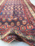 3'10 x 6'10 Antique paisley field rug #542 / 4x7 vintage rug - Blue Parakeet Rugs