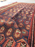 3'10 x 6'10 Antique paisley field rug #542 / 4x7 vintage rug - Blue Parakeet Rugs