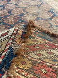 3'4 x 4'7 Antique Caucasian Rug #2576 / 3x5 Vintage Rug - Blue Parakeet Rugs