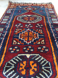 1'7 x 3'6 Small Kurdish Rug / small vintage rug / scatter rug (#949ML) - Blue Parakeet Rugs