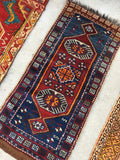 1'7 x 3'6 Small Kurdish Rug / small vintage rug / scatter rug (#949ML) - Blue Parakeet Rugs