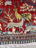 2'5 x 3'3 Pictorial Persian Kashan mat #2292 - Blue Parakeet Rugs