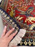 2'5 x 3'3 Pictorial Persian Kashan mat #2292 - Blue Parakeet Rugs