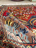 2'5 x 3'3 Pictorial Persian Kashan mat #2292 - Blue Parakeet Rugs
