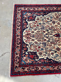 4'6 x 7'8 Vintage Persian Bidjar Rug #2293 - Blue Parakeet Rugs
