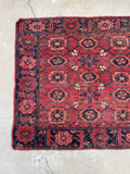 Skinny Small Antique Rug / 2'9 x 5'2 Antique Beshir Turkmen Chuval Camel Bag Face #2297