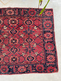 Skinny Small Antique Rug / 2'9 x 5'2 Antique Beshir Turkmen Chuval Camel Bag Face #2297