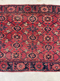 Skinny Small Antique Rug / 2'9 x 5'2 Antique Beshir Turkmen Chuval Camel Bag Face #2297