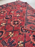 Skinny Small Antique Rug / 2'9 x 5'2 Antique Beshir Turkmen Chuval Camel Bag Face #2297