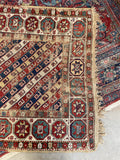 4'3 x 8'6 Antique Love Worn Caucasian Rug #2819