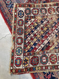 4'3 x 8'6 Antique Love Worn Caucasian Rug #2819