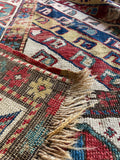 4'3 x 8'6 Antique Love Worn Caucasian Rug #2819