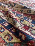 4'3 x 8'6 Antique Love Worn Caucasian Rug #2819