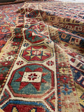 4'3 x 8'6 Antique Love Worn Caucasian Rug #2819