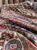 4'3 x 8'6 Antique Love Worn Caucasian Rug #2819