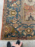 10'2 x 14' Antique rare 19th Century Sultanabad Mahal rug #2121ML / 10x14 Vintage Rug - Blue Parakeet Rugs