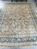 10'4 x 13'4 Antique muted Mashhad rug #2150 / 10x13 Vintage Rug - Blue Parakeet Rugs
