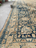 10'4 x 13'4 Antique muted Mashhad rug #2150 / 10x13 Vintage Rug - Blue Parakeet Rugs