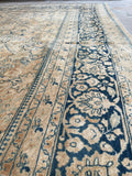 10'4 x 13'4 Antique muted Mashhad rug #2150 / 10x13 Vintage Rug - Blue Parakeet Rugs