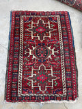 2' x 2'9 Vintage Gharajeh rug #2432 / 2x3 vintage rug - Blue Parakeet Rugs